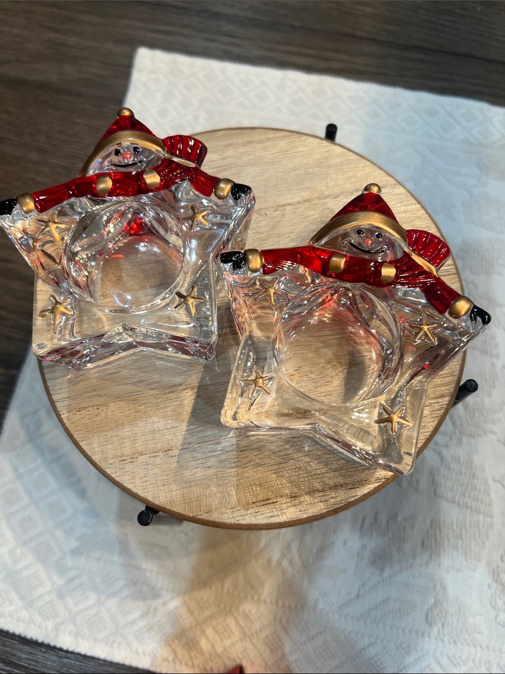 Newgrange Living Snowman T-Light Candleholders Set of 2 NIB